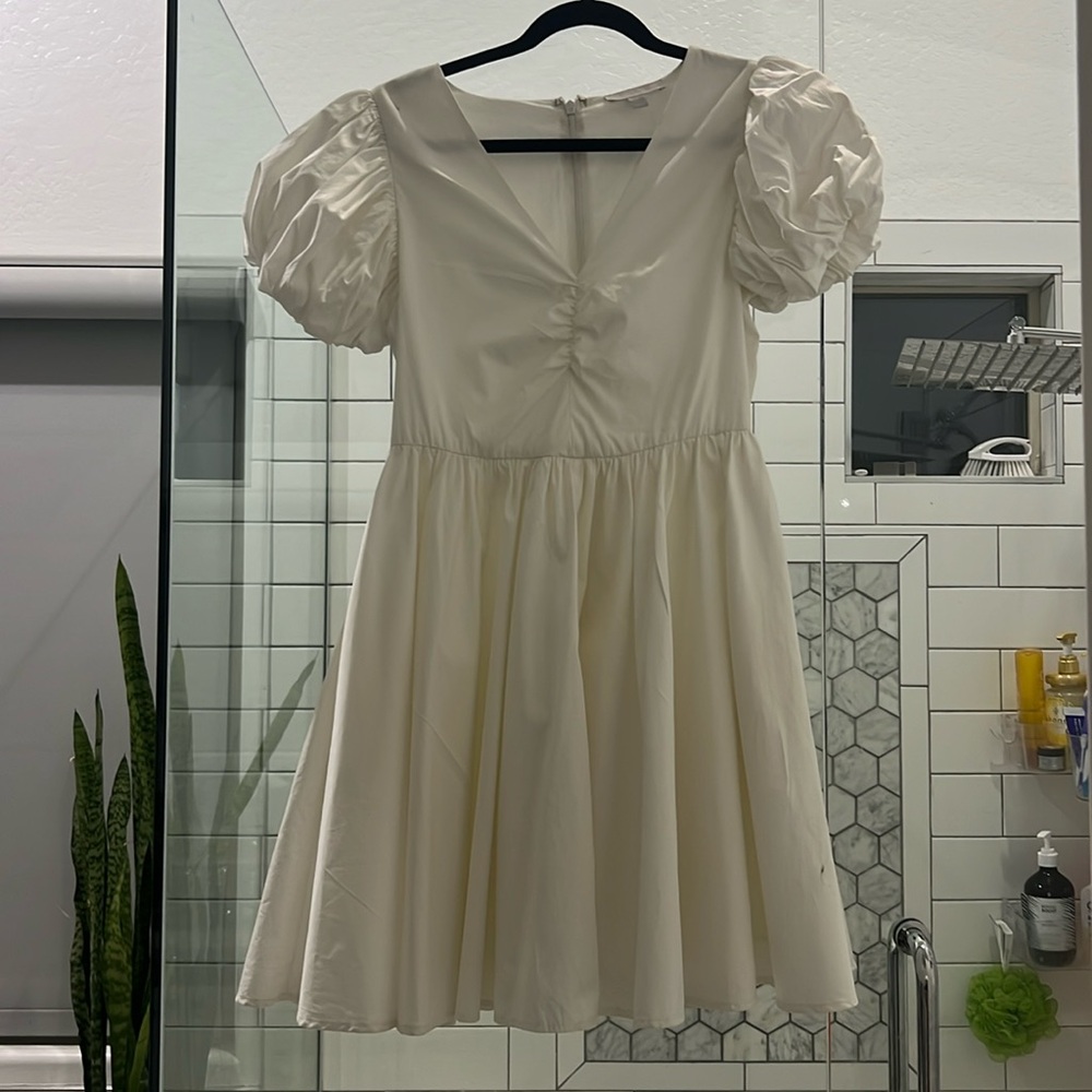 White linen dress